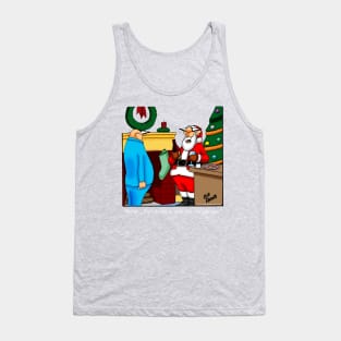 Funny Christmas Santa Wine Cartoon Tank Top